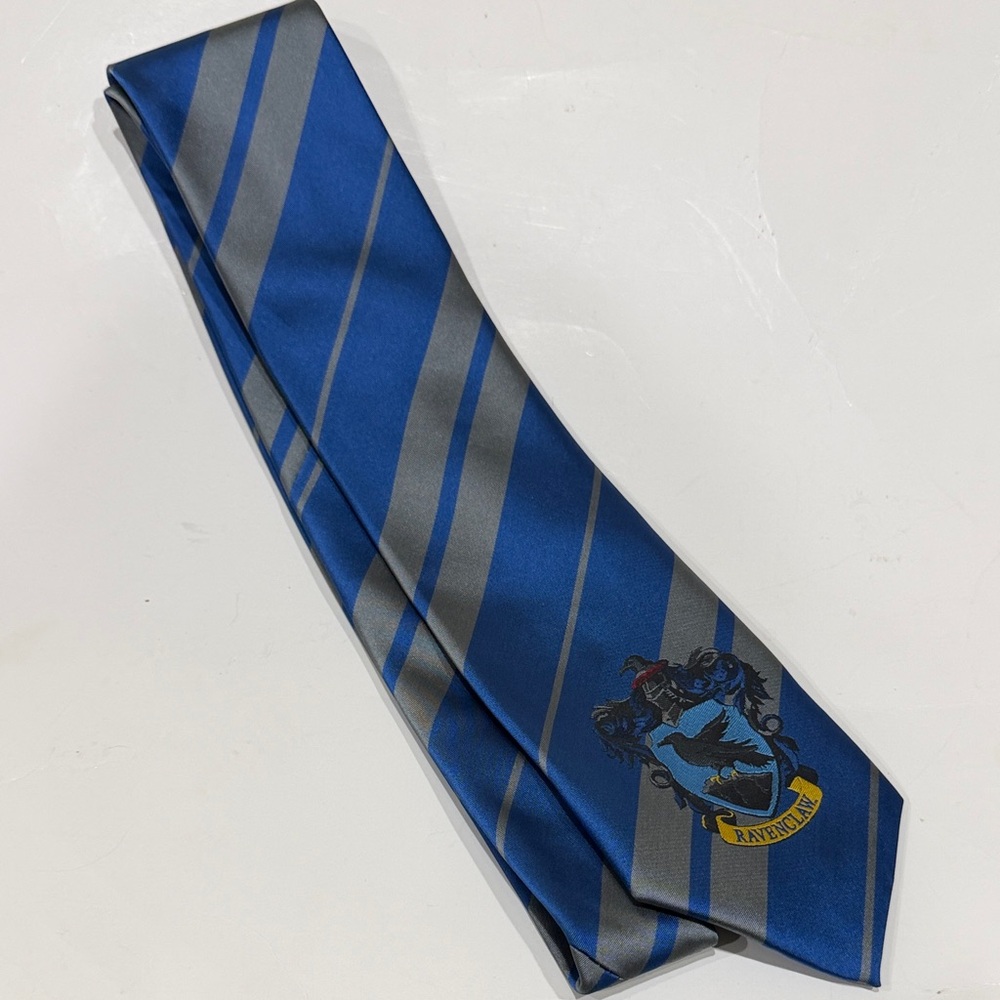 Ravenclaw Blue and Gray Striped Tie
